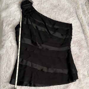 White House Black Market Black One-Shoulder Blouse